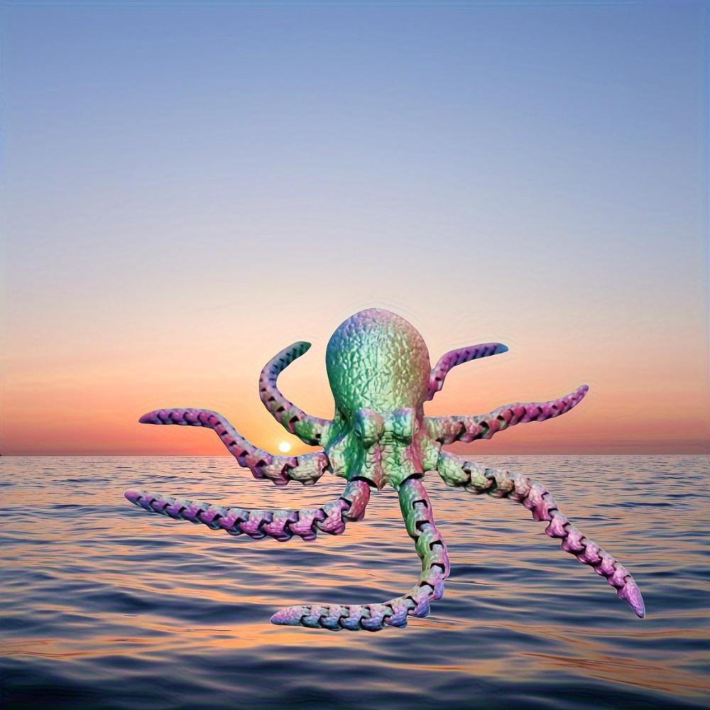 3D Printed Octopus Desk Decor. Marine animal ornament for holidays & office styling.