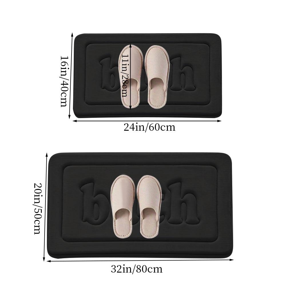 1 Stück, schwammgeprägte Badzimmer-Badematte, wasserdicht, dekorativ