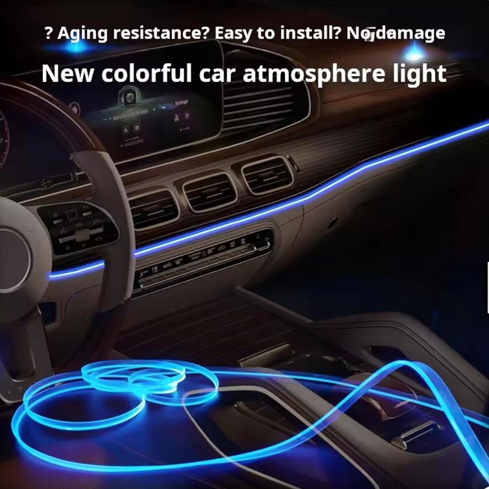 1/2/3/4/5M RGB Car Interior Ambient LED Light Strip Invisible USB Fiber Optic Atmosphere Lamp Support APP Control