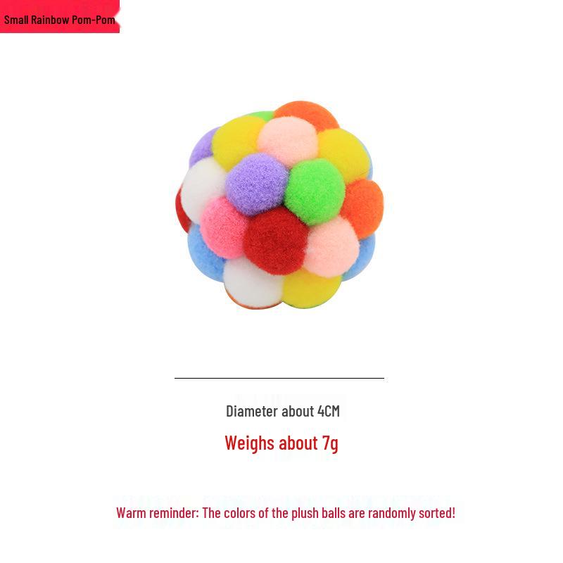 Seven-Color Handmade Bell Ball Toy: Elastic Cat Chewing & Sound Ball