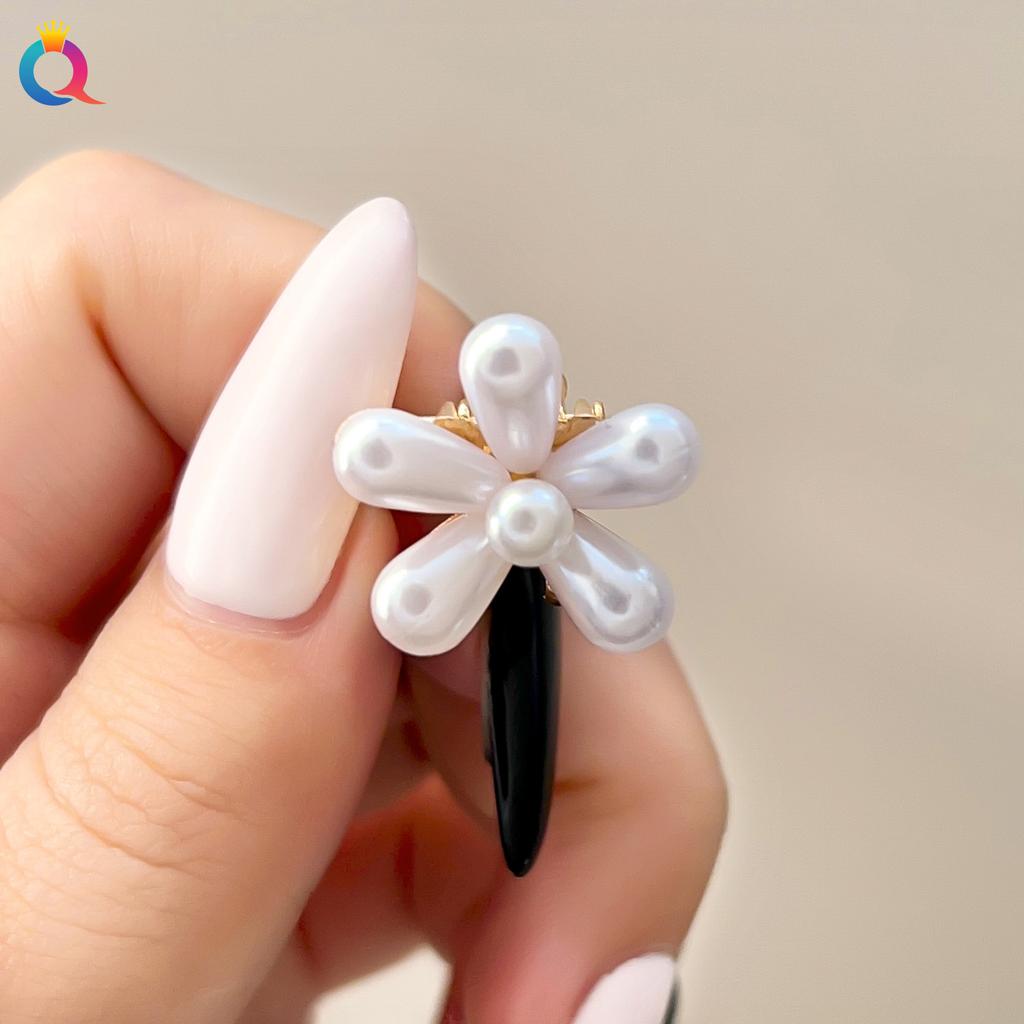 Pearl Rhinaute Small Hair Clip Female Net Celebrity Delicate High Ponytail Clip Korean Advanced Side Broken Hair Clip Headwear