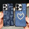 Retro Denim Pattern Soft Phone Case For Xiaomi Redmi Note 14 15 Pro Plus 13 12 11S 11T 5G 10 9S 9 Plating Anti-Fall Fundas