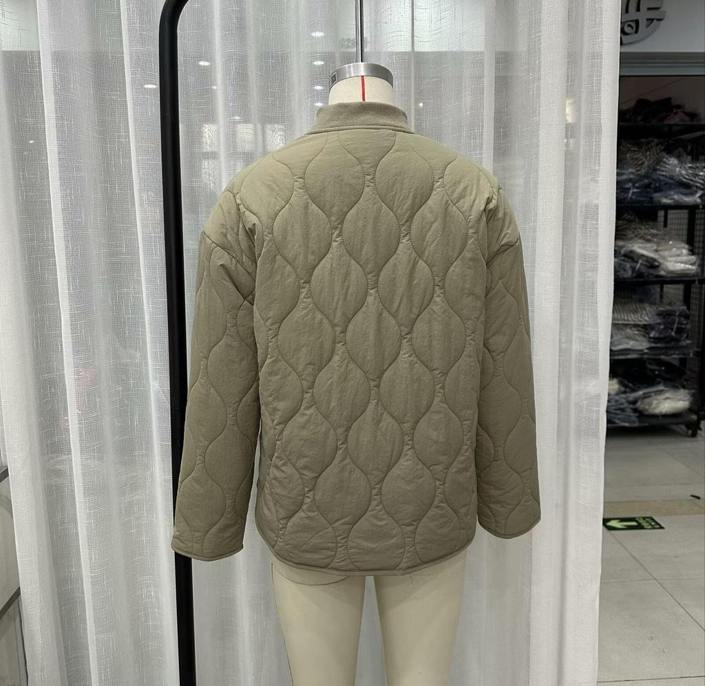 European and American Women's Autumn/Winter Quilted Cotton Casual Jacket