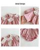Autumn 2025 Peter Pan Collar Long Sleeve Baby Romper with Rabbit Ears for Girls
