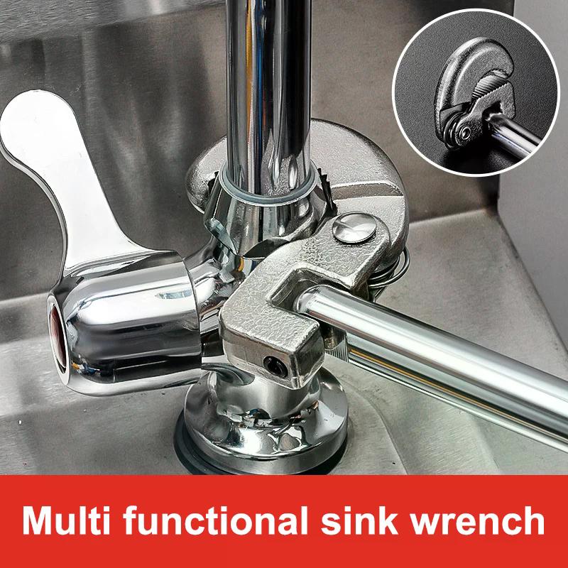 180 Degree Rotating Adjustable Basin Spanner For Carbon Steel Tap Nut Spanner Universal Sink Plumbing Repair Hand Tool