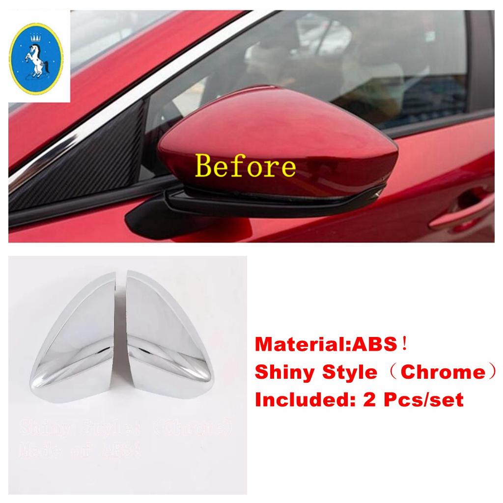 

Auto Rearview Mirror Shell Rear-view Protector Cap Cover Trim For Mazda 3 - Chrome / Carbon Fiber Exterior Accessories B- Chrome
