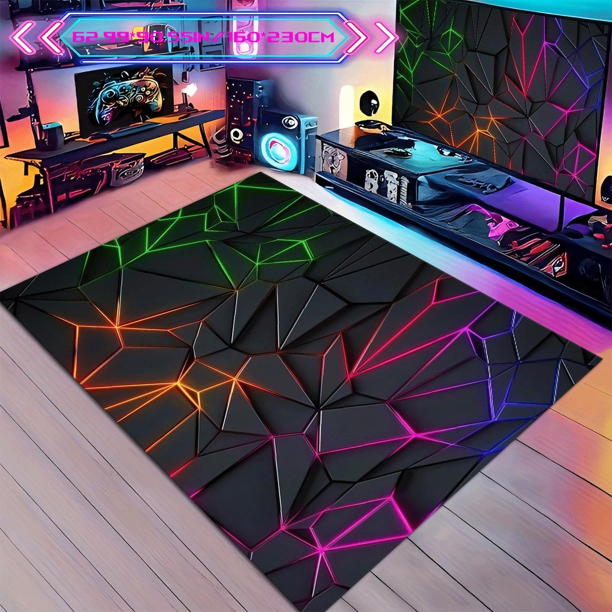 

Zulida Gaming Themed Rug, Non Slip Machine Washable, Low Pile Polyester, Comfortable Rectangle Carpet, Perfect Game Room Decor 50x80cm20x31in