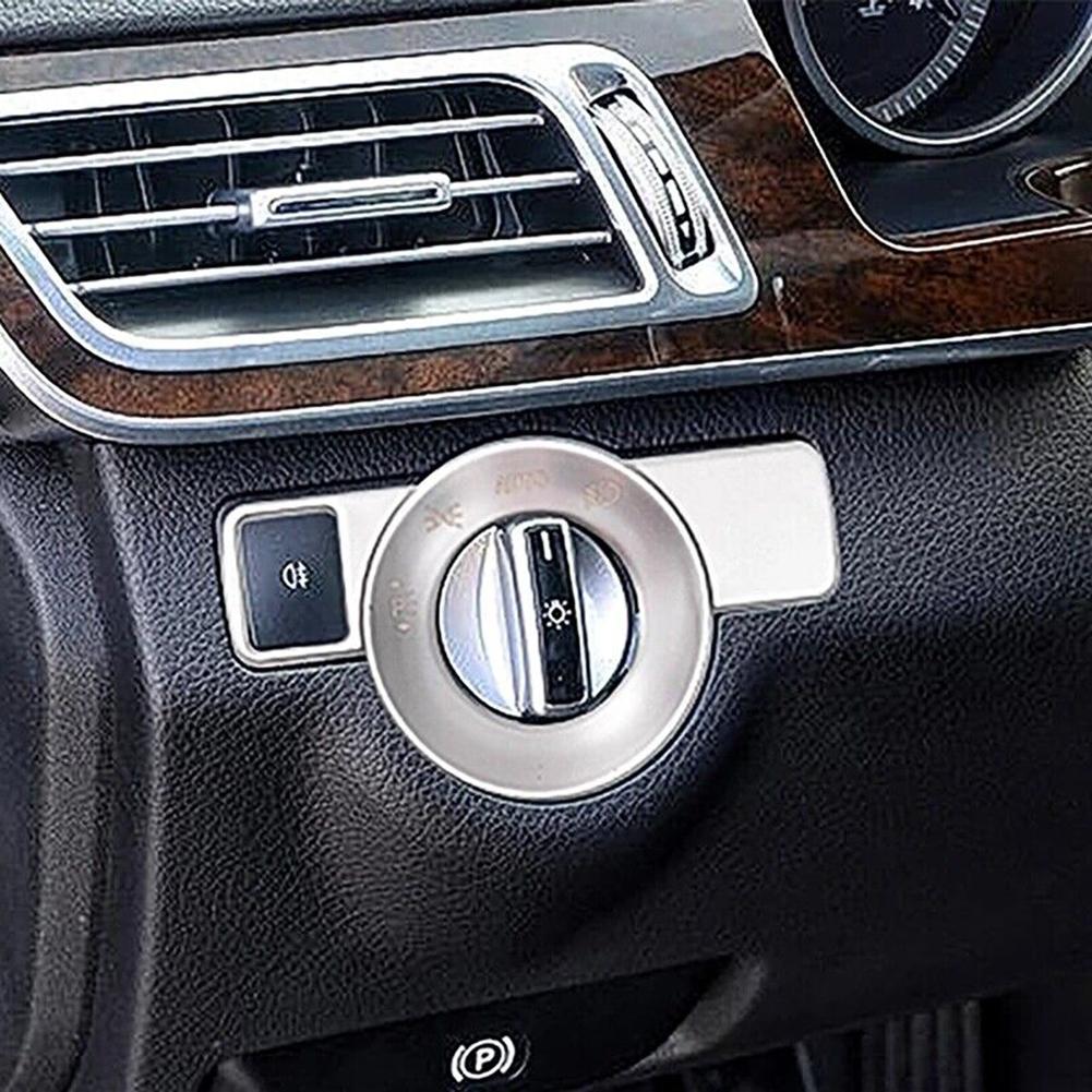 Rust Resistant Car Headlight Switch Button Frame Trim Cover Silver Color Universal Fitment For Mercedes CLA C117 GLA X156