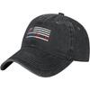 HVAC American Flag Graphic Washed Baseball Cap Unisex Cotton Adjustable Dad Hat