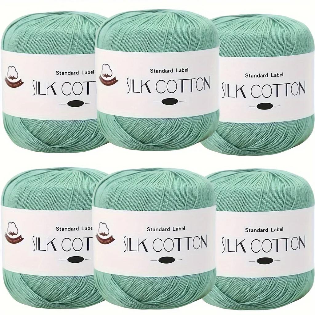 Silk Cotton Yarn - Fine Lace Thread for Crochet, Knitting Sweater,Shawls, Scarves, and DIY Crafts, Soft Durable Yarn 1.76oz/pc