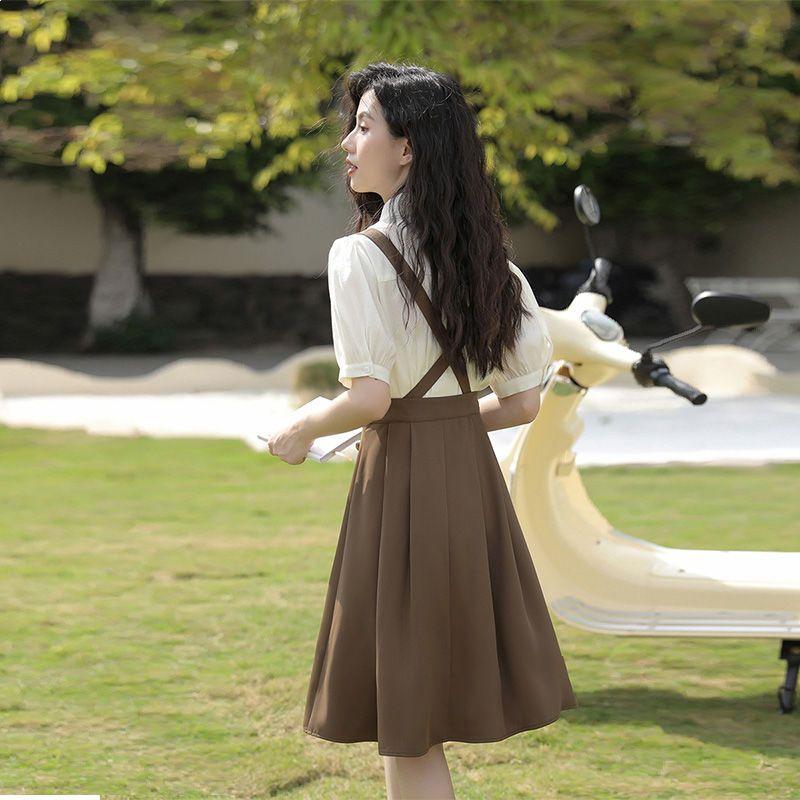 Women's Summer College Style Shirt with Slimming Camisole Dress