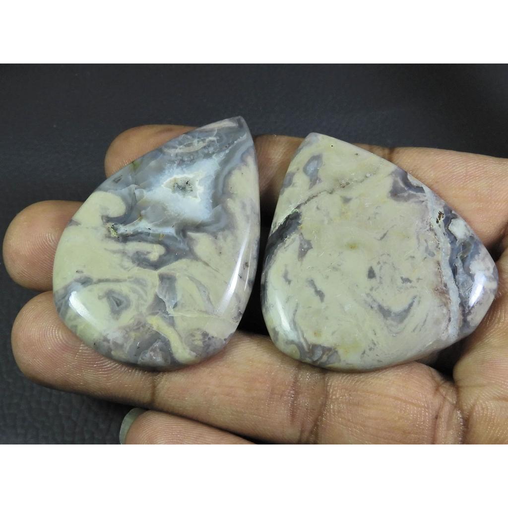 158Cts. Natural Coffee Bean Jasper Pear Cabochon Loose Gemstone 2 Pcs Lot A-328