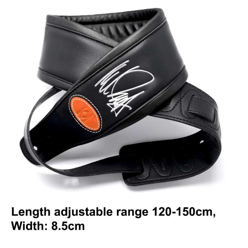 Neil Zaza-signed Leather Electric Guitar Strap Bass Strap Widen Thickened Strap