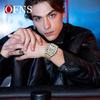 Men's Business Leisure Watch Date Chronograph Steel Quartz Wristwatches Strip Zinc Alloy Case Tempered Glass Mirror