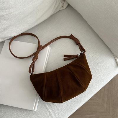 Kleine Wildleder Leder Schulter Taschen Für Frauen Winter Mode Trend Umhängetasche Dame Retro Handtaschen Und Geldbörsen