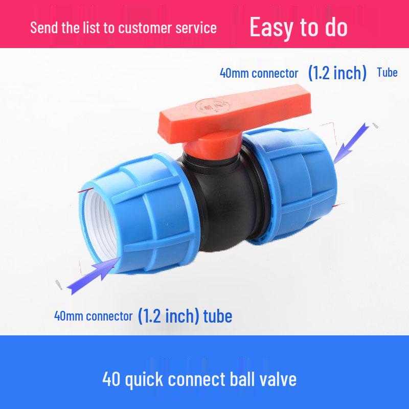 Robinet sferic cu conector rapid tip union pentru țeavă PE, Robinet T, Robinet cu fuziune fără căldură, Fitinguri cu conectare rapidă pentru reparații de urgență.