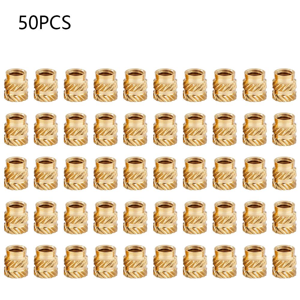 30/50/100pcs M3 Brass Knurled Heat Set Inserts Threaded Heat Resistant Embedment Nuts for 3D Printing Plastic Injection