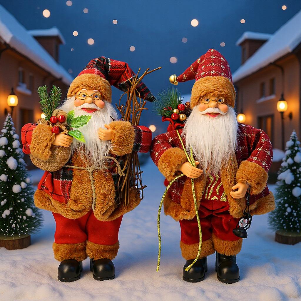 30cm Christmas Decoration for Home Santa Claus Doll Navidad Party Decor Xmas Ornaments New Year Gift