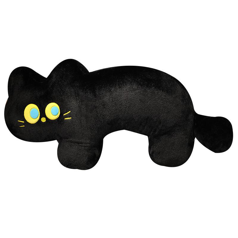 Cartoon Black Cat Throw Pillow Plush Toy Cat Doll Girl Sleeping Leg Long Pillow Children'S Rag Doll