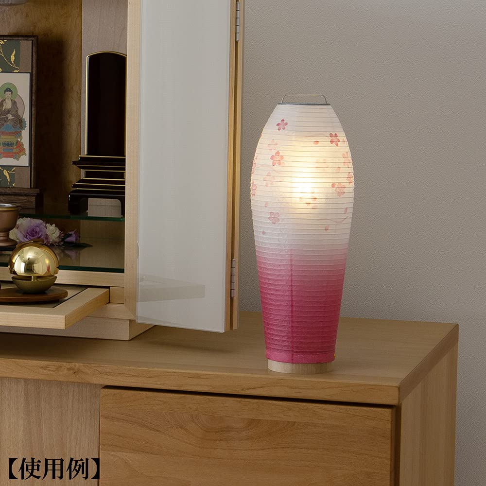 Buddhist Altar Shop Takita Shoten Bon Lantern Mini Bon Lantern LED Cordless Rotating Lantern Tokage Soft Cherry Blossom 3905 Height 28cm X Width