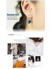 Korean Ocean Heart Blue Crystal S925 Silver Women's Earrings