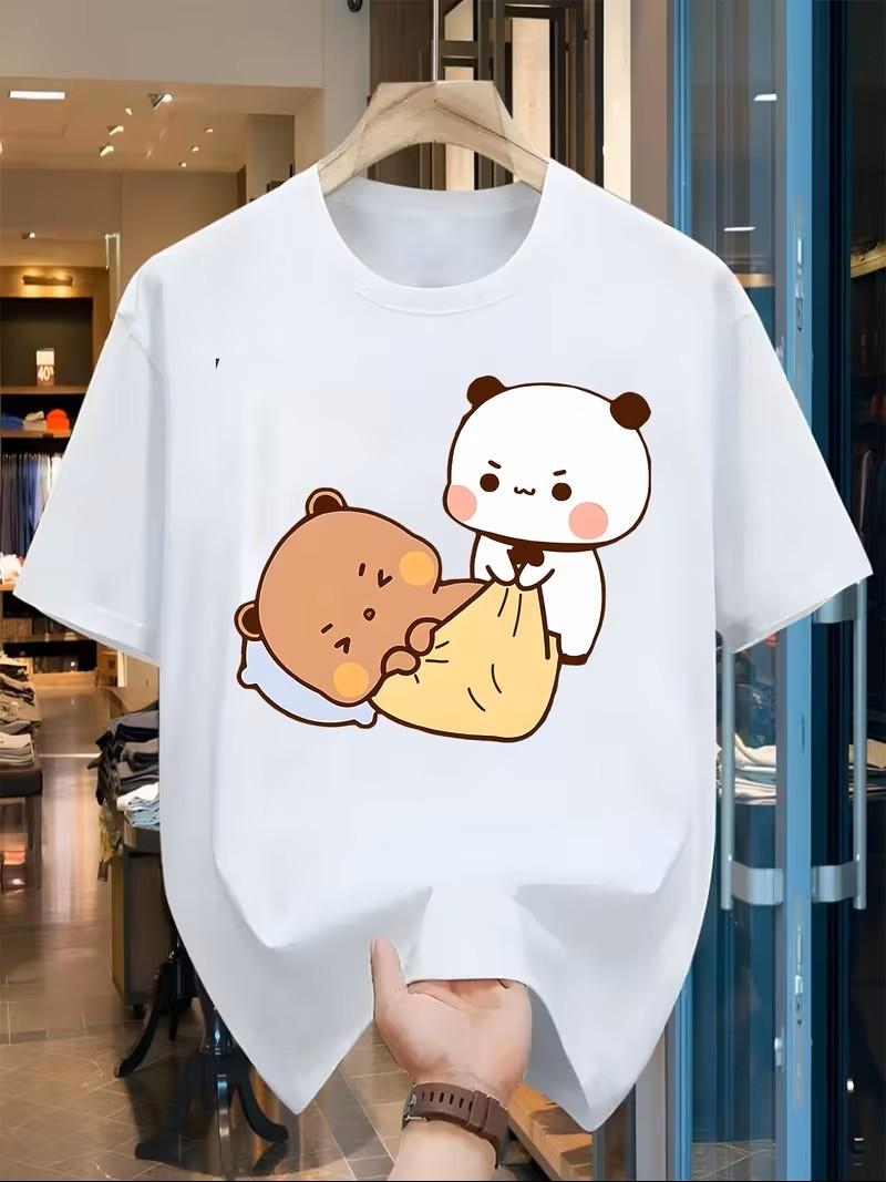 

Men Bubu Dudu Panda Bear Cute Kawaii Graphic T-Shirt Cotton Short Sleeve Tee 5XL різнокольоровий