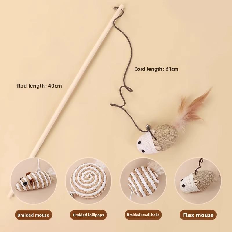 Katzenspielzeug, Katzen-Reizstäbe, Katzen-Selbstbefriedigung zur Linderung von Langeweile, Kleine Maus mit Glöckchen, Bissfest, Kätzchenkonsum