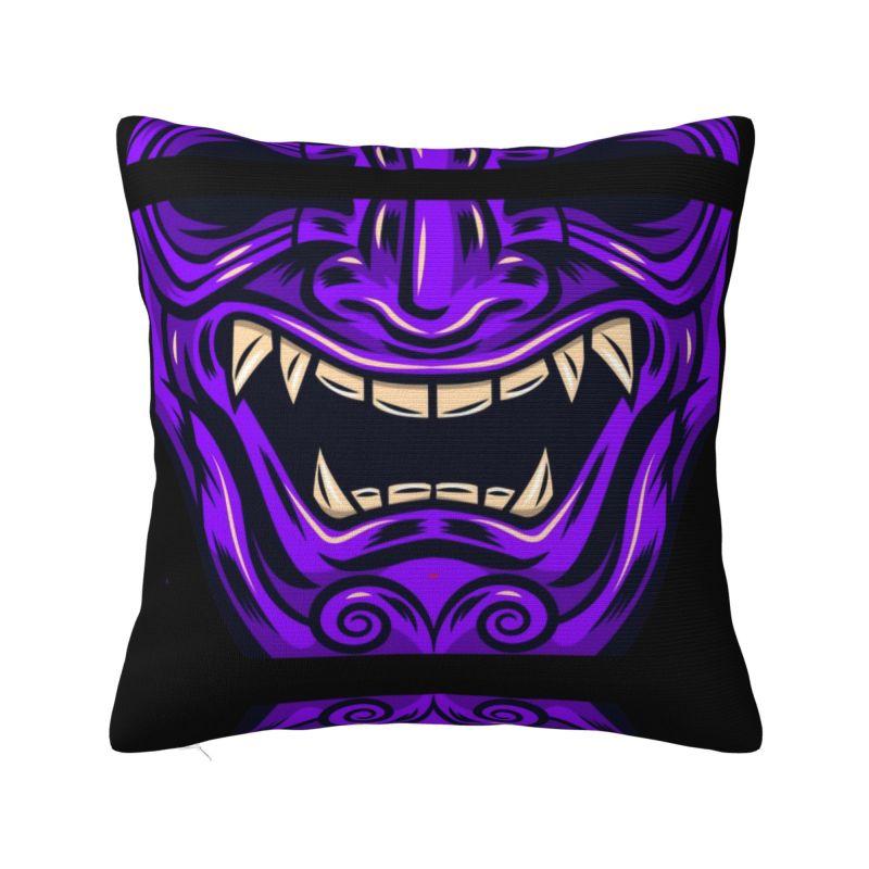 Luxury Fashion Samurai Warrior Oni Cushion Cover for Sofa Polyester Japanese Anime Armor Demon Pillow Case Decoration