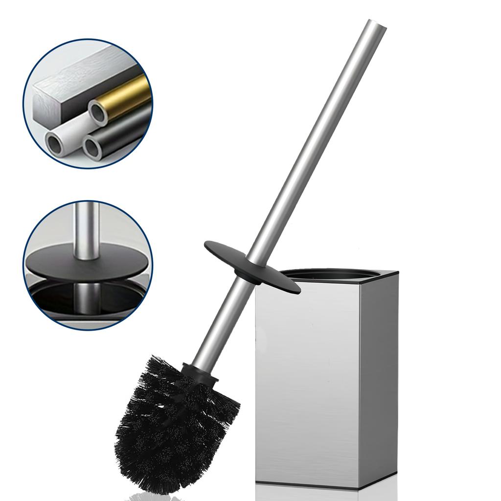 Vertical Toilet Brush Holder Stainless Steel Toilet Cleaning Brush Long Handle No Dead Angle Cleaning Tools Bathroom Accessories