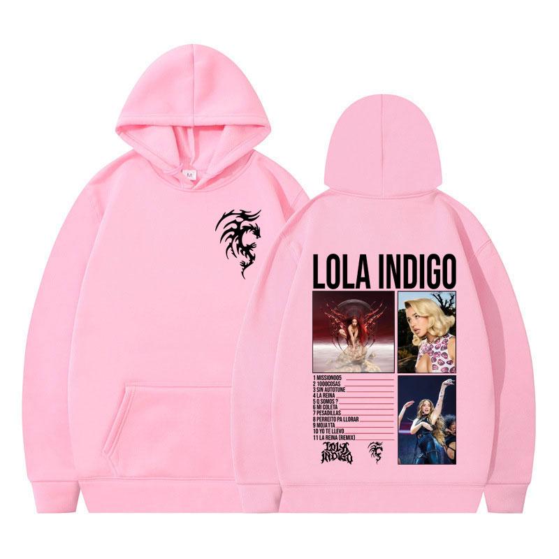 Lola Indigo Tour 2025 Vintage Hoodie Men Women Fashion Oversized Long-sleeved Tracksuit Thick Aesthetic Trendy Harajuku Pullover