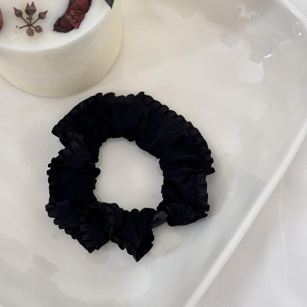 French Organ Pleated Hair Band with Curled Edges, A Niche and High-end Look, A Hair Tie with Leather Band and Large Intestine Hair Band