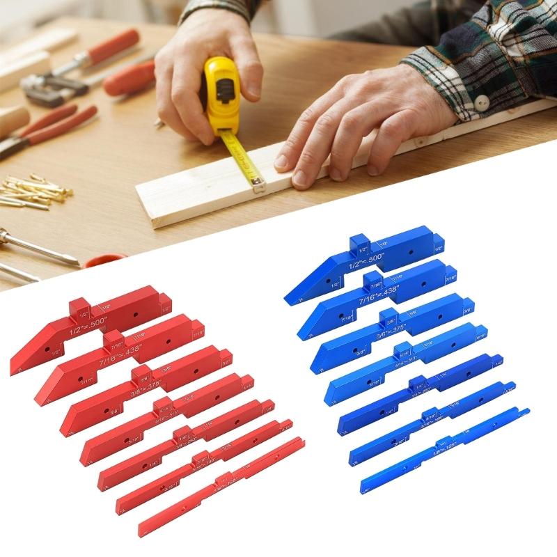 Router Table Setup Bar Set, 7pcs Setups Blocks Height Gauge Set for Router Table Cutter Accessories & Angle Woodworking
