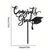 3pcs Gold Black Acrylic Graduation Cake Decorations for Congratulations Graduation Party Cake Topper Decorations Plugin