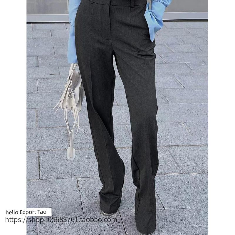 Fall Fashion New Suit Pants Casual High Waist Straight Pants Casual Straight Leg Trousers