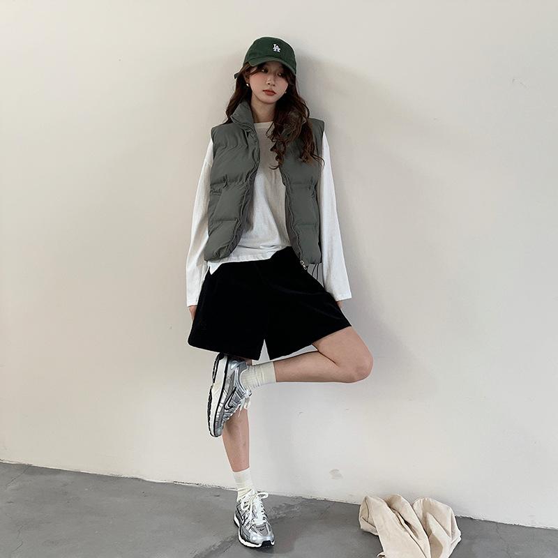 

Down Cotton Vest Women s Autumn and Winter New Korean Style Loose Cotton Waistcoat Solid Color Vest Jacket XXL