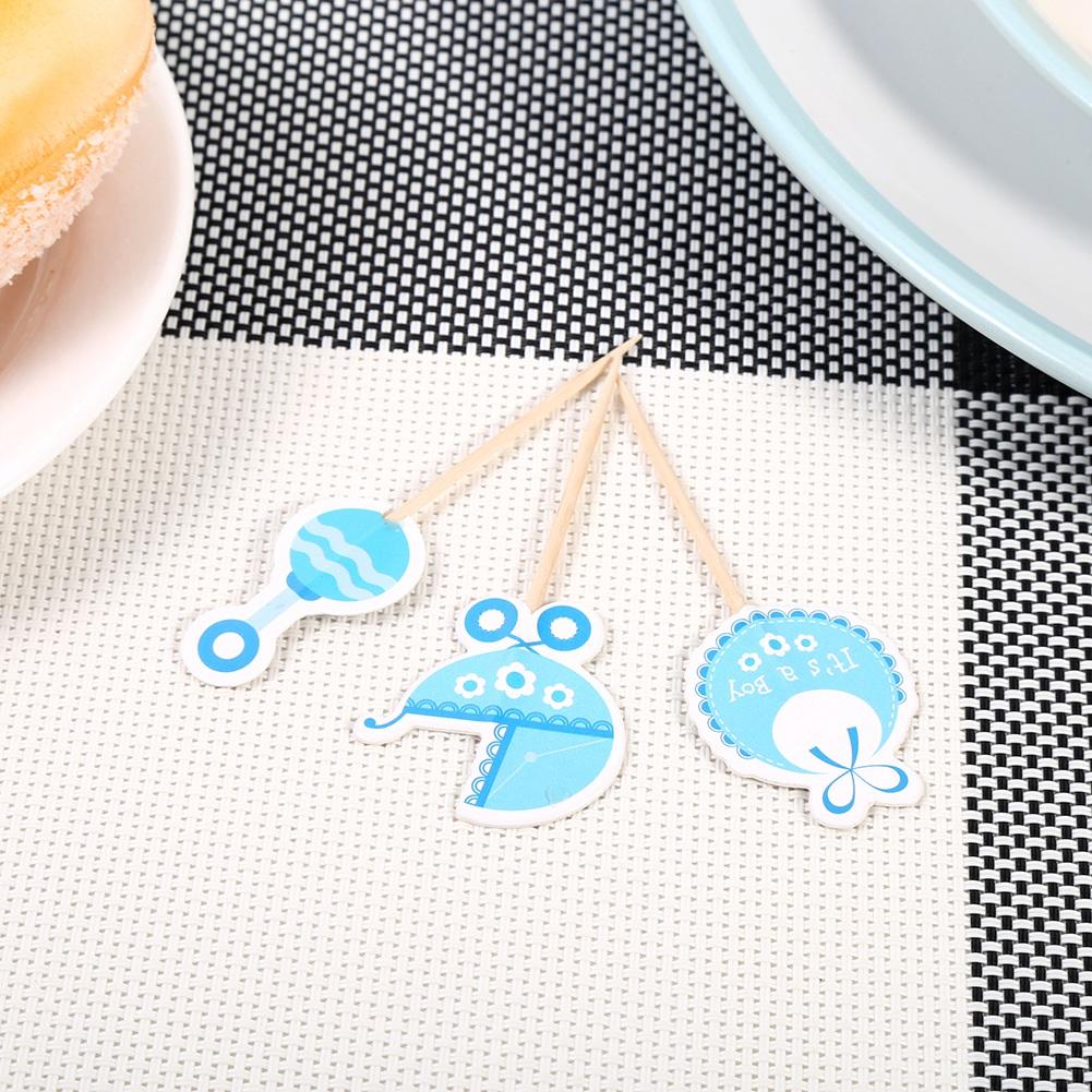 18Pcs Girl Type Kids Birthday Cute Cupcake Toppers Baby Shower Cake Decorations (Pink)