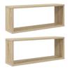 VidaXL Würfelregale 2 Stk. Sonoma-Eiche 60x15x23 cm Holzwerkstoff