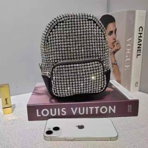 Glänzender Handgefertigter Diamantbesetzter Pailletten-Diamant-Schulranzen, Strass-Flash-Diamant-Rucksack, Messenger-Tasche für Damen Trend