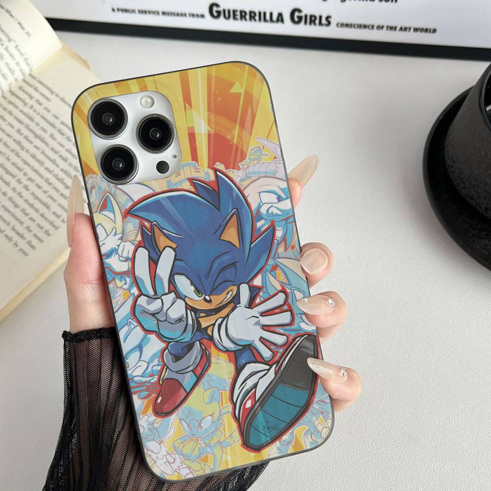 Game S-Sonic Movie Anime For IPhone 15 16 17 14 13 12 11 Pro Max 16E 16 Plus 17 Air Corrugated Shockproof Phone Cover