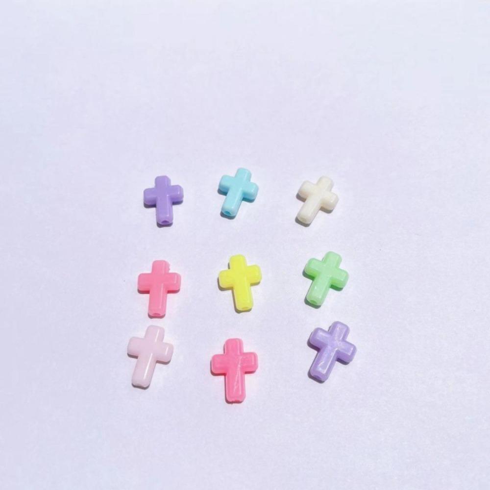 

100 шт., длина 16 мм, религиозные бусины-разделители, ширина 12 мм, разноцветные подвесные бусины-разделители в форме креста, брелки