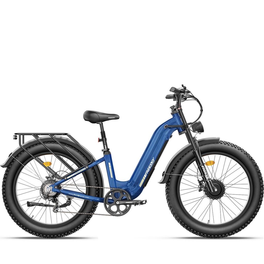 Freesky M540 Electric Bike, 2 * 160NM Dual Motor, 48V 23AH Battery, 26*4.0'' Tires, 32MPH, LCD Display, Hydraulic Brakes