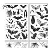 Spooky Bat Pattern Stickers 4Pcs Halloween Spider Tattoo Stickers, 3D Realistic Temporary Body Art Easy To Apply Makeup for Party, Waterproof Fake Web