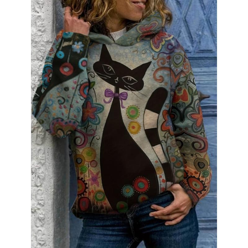 Hanorace Amuzant Pisică Imprimeu 3D Bărbați Femei Modă Animal Casual Toamnă Hanorace Supradimensionat Pulovere Trening Îmbrăcăminte