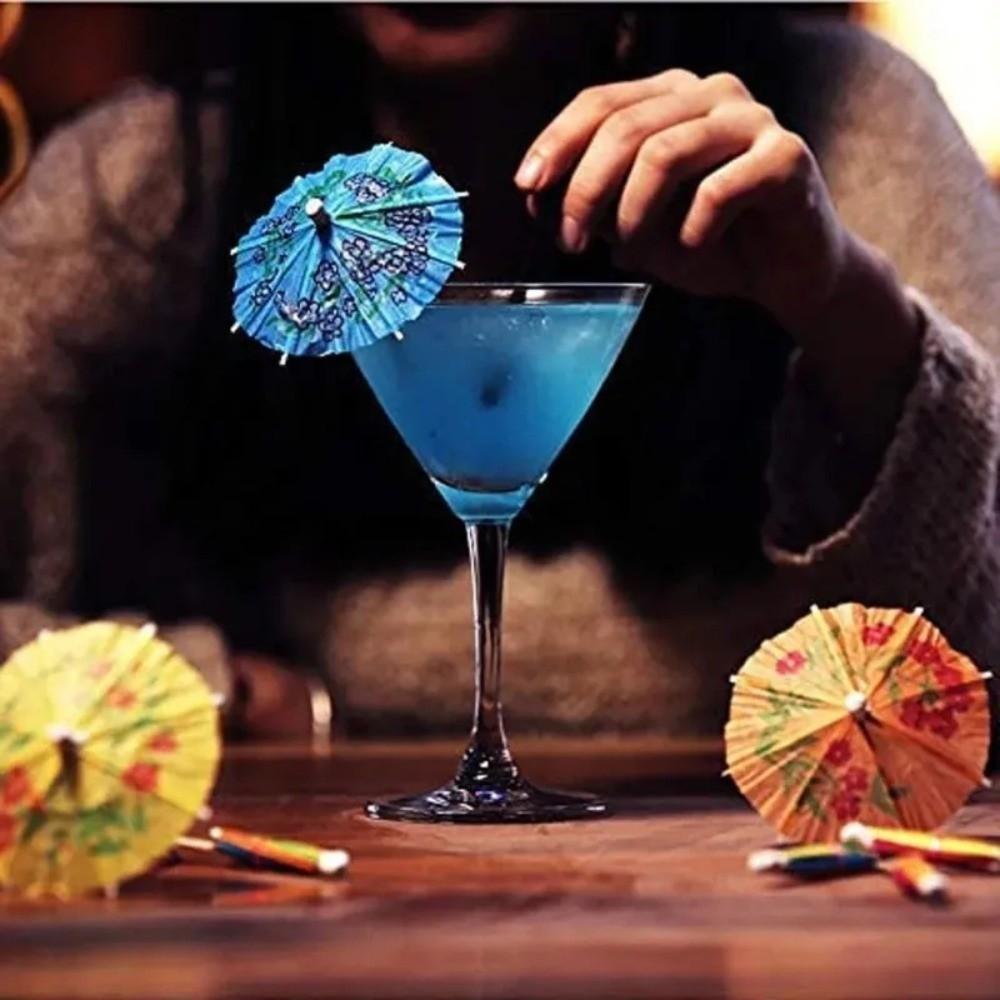 50pcs Bamboo Toothpick Mini Paper Umbrella Picks Hawaiian Fruit Picks Cake Sticks  Birthday Party