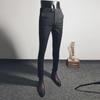 Men's Black Slim-Fit Elastic Business Casual Trousers - Nine-Point Korean Style