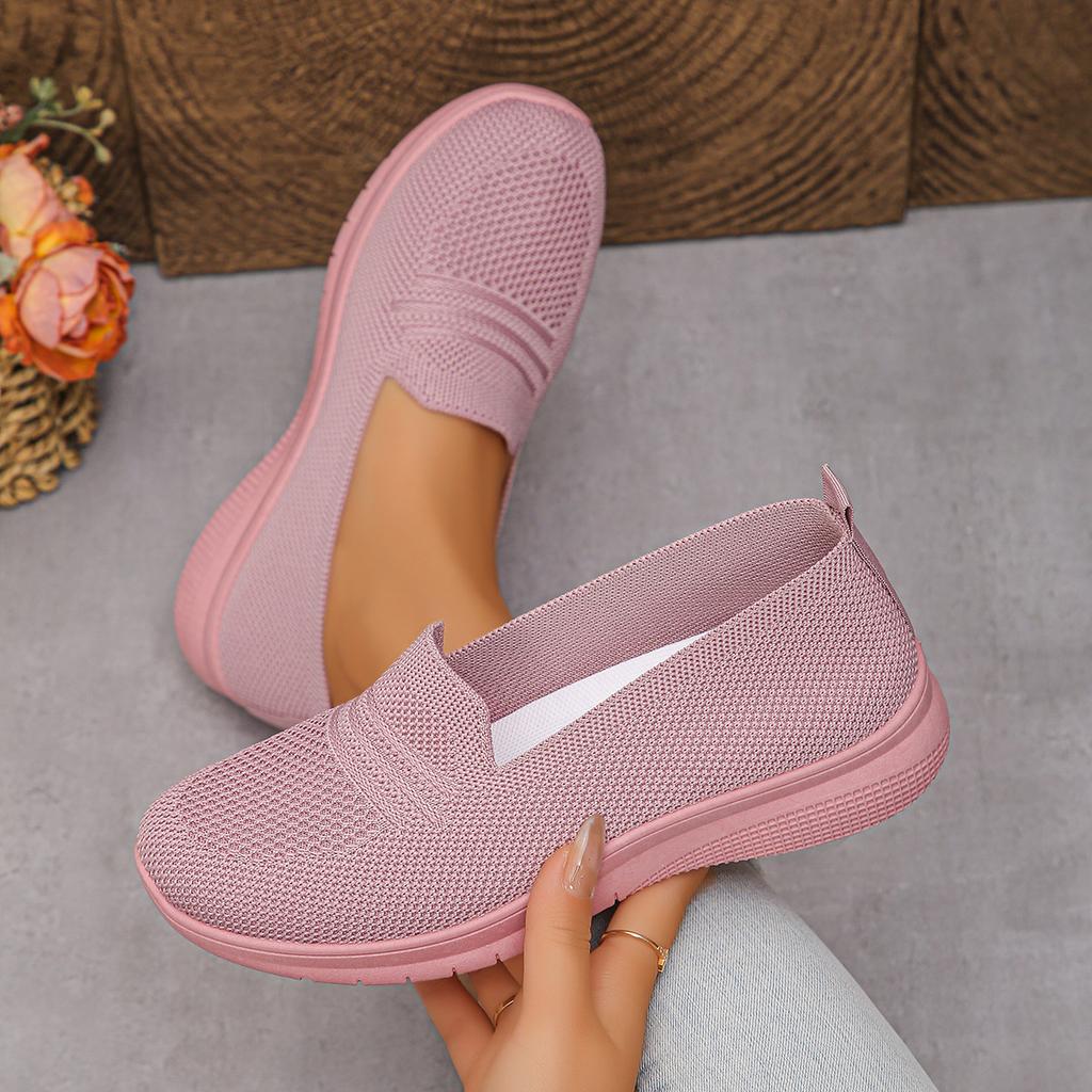 European and American Foreign Trade Flat-bottomed Fly-woven Shallow-mouth Low-top Single Shoes for Women's New One-pedal Large-size Lazy Work Sh