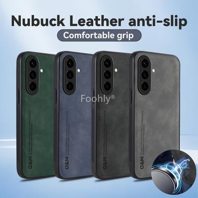 Nárazuvzdorné magnetické pouzdro z nubukové kůže pro Samsung Galaxy A17 A56 A36 A26 A16 A55 A35 A25 A15 5G Ochranný kryt Shell Funda