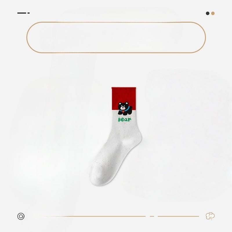 Female Spring and Autumn New Lovely Cartoon Sports Tube Cotton Socks