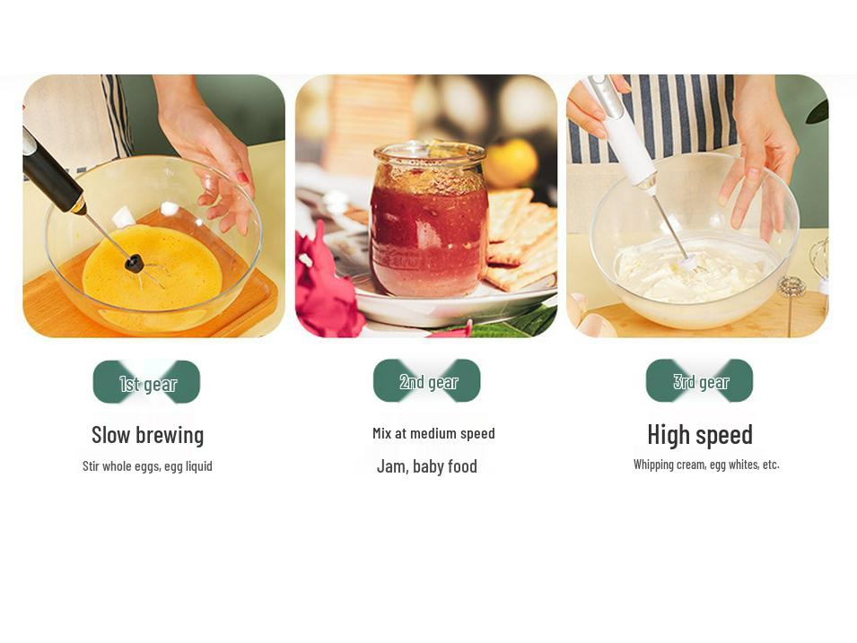 Wiederaufladbarer Elektrischer Milchaufschäumer & Eierrührer - Kabelloser Mixer für Kaffee & Proteinshakes