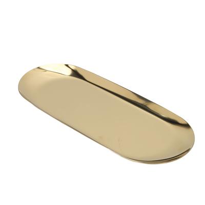 Plateau à bijoux ovale Réflexion miroir Placage sous vide Plateau décoratif ovale Bord brillant Plateau de rangement ovale pour bijoux